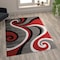 Flash Furniture Red 5' x 7' Modern Plush Abstract Area Rug KP-RG952-57-RD-GG - alternate 1